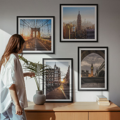 Polittico con cornice Set di dipinti con vedute di Londra
