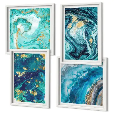 Polittico con cornice quadro con pittura astratta decorativa