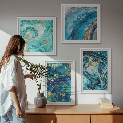 Polittico con cornice Astrazioni di pittura decorativa