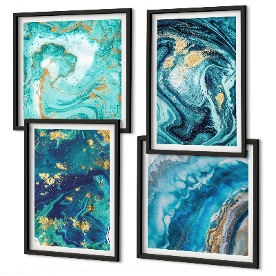 Polittico con cornice Astrazioni di pittura decorativa