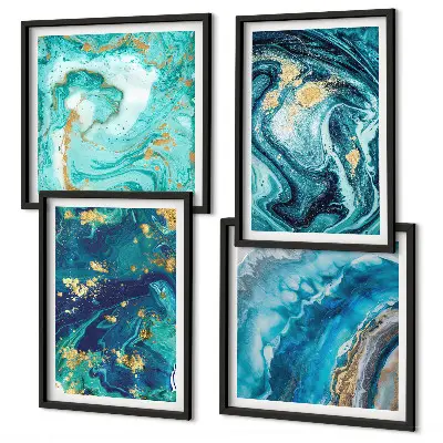 Polittico con cornice quadro con pittura astratta decorativa