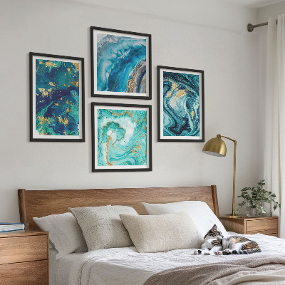 Polittico con cornice Astrazioni di pittura decorativa