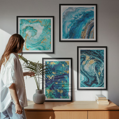 Polittico con cornice Astrazioni di pittura decorativa
