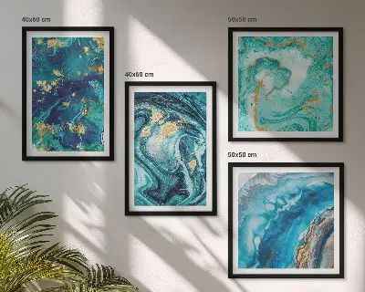 Polittico con cornice quadro con pittura astratta decorativa