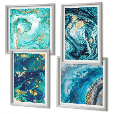 Polittico con cornice Astrazioni di pittura decorativa