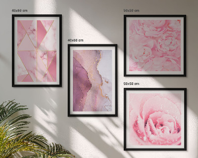 Galleria a parete Peonie geometriche rosa