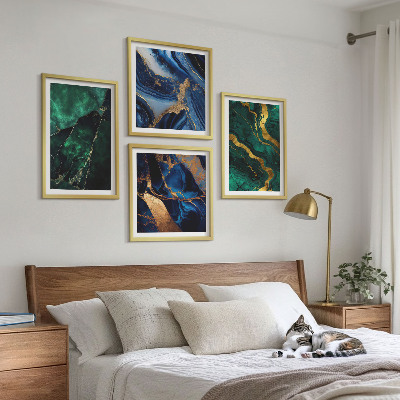 Composizione di 4 quadri Eleganti motivi decorativi sulle pietre