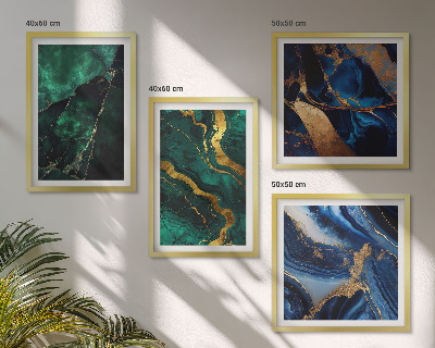 Composizione di 4 quadri Eleganti motivi decorativi sulle pietre