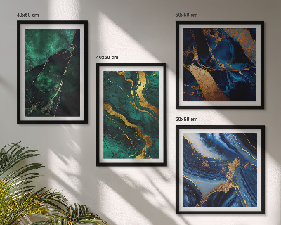 Composizione di 4 quadri Eleganti motivi decorativi sulle pietre