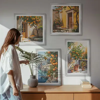 Paesaggi di agrumi dipinti galleria a parete