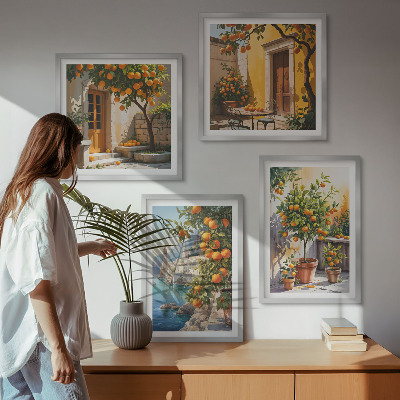 Galleria a parete Paesaggi di agrumi dipinti