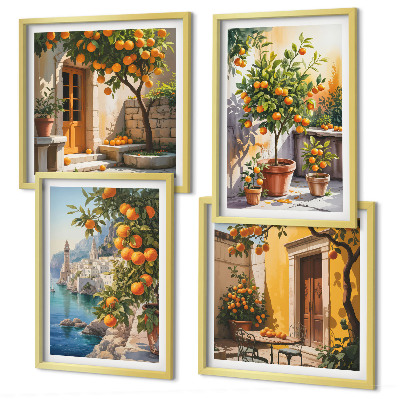 Galleria a parete Paesaggi di agrumi dipinti