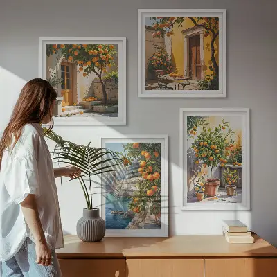 Paesaggi di agrumi dipinti galleria a parete