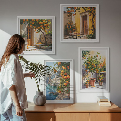 Galleria a parete Paesaggi di agrumi dipinti