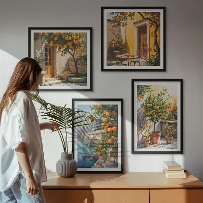 Paesaggi di agrumi dipinti galleria a parete