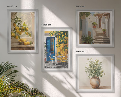 Composizione di 4 quadri architettura della città di Lemons