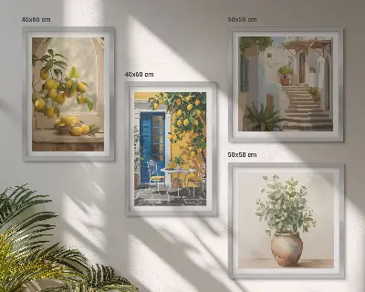 Architettura della città di Lemons composizione di 4 quadri