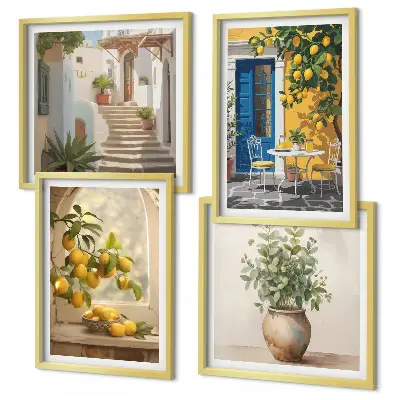 Architettura della città di Lemons composizione di 4 quadri