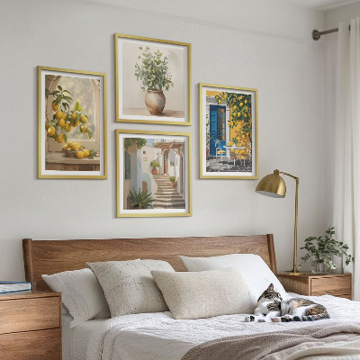 Composizione di 4 quadri architettura della città di Lemons