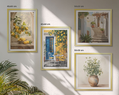 Composizione di 4 quadri architettura della città di Lemons