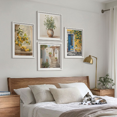 Composizione di 4 quadri architettura della città di Lemons