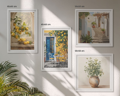 Composizione di 4 quadri architettura della città di Lemons