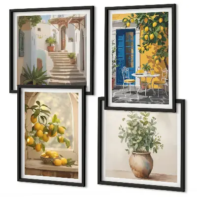 Architettura della città di Lemons composizione di 4 quadri