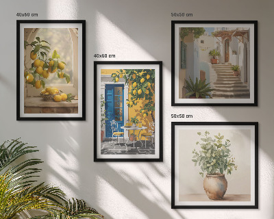 Composizione di 4 quadri architettura della città di Lemons