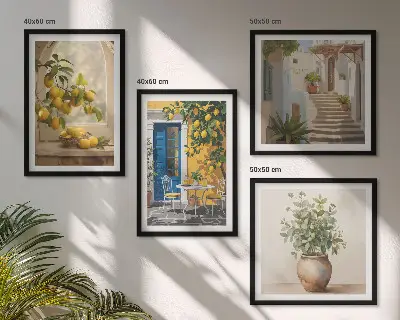 Architettura della città di Lemons composizione di 4 quadri