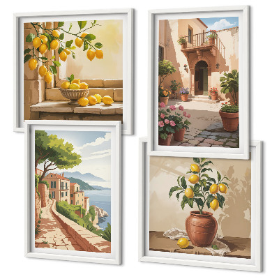 Composizione di 4 quadri Agrumi in cucina