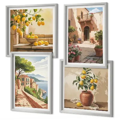Agrumi in cucina composizione di 4 quadri