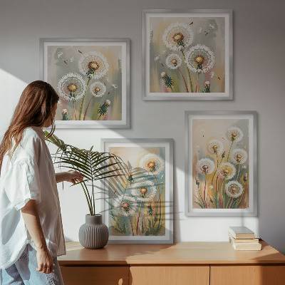 Galleria a parete fiori di tarassaco erbe dai colori pastello