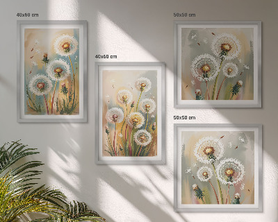 Galleria a parete fiori di tarassaco erbe dai colori pastello