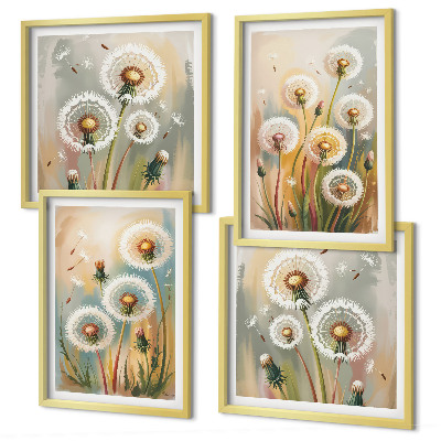 Galleria a parete fiori di tarassaco erbe dai colori pastello