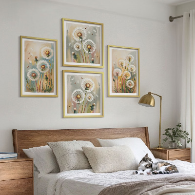 Galleria a parete fiori di tarassaco erbe dai colori pastello