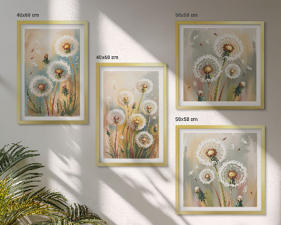 Galleria a parete fiori di tarassaco erbe dai colori pastello