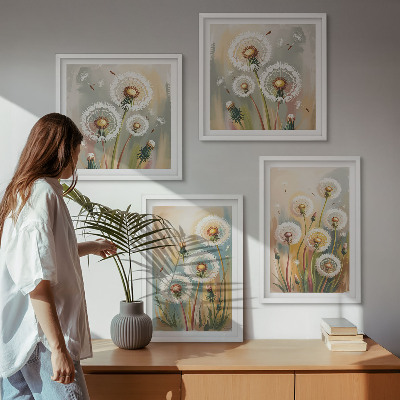 Galleria a parete fiori di tarassaco erbe dai colori pastello