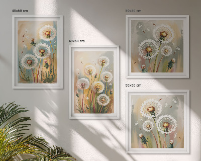 Galleria a parete fiori di tarassaco erbe dai colori pastello