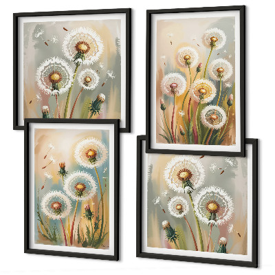 Galleria a parete fiori di tarassaco erbe dai colori pastello