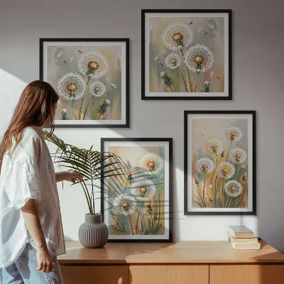Galleria a parete fiori di tarassaco erbe dai colori pastello