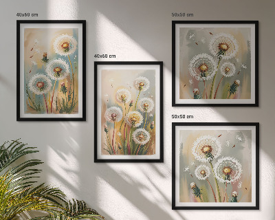 Galleria a parete fiori di tarassaco erbe dai colori pastello