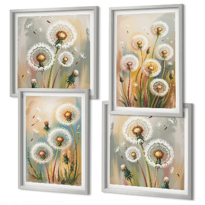 Galleria a parete fiori di tarassaco erbe dai colori pastello