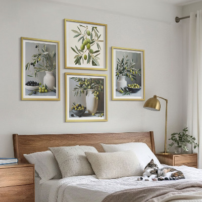 Polittico con cornice Olive in vasi grigi
