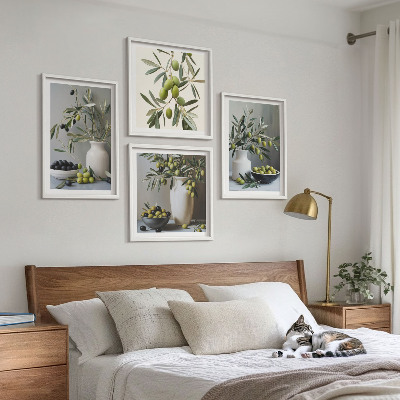 Polittico con cornice Olive in vasi grigi