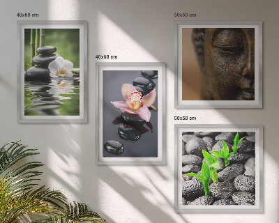 Polittico con cornice Composizione zen pacifica con Buddha floreale