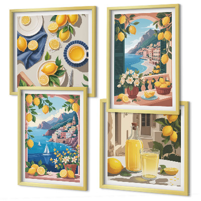 Polittico con cornice Finestra sul mare limoni italiani