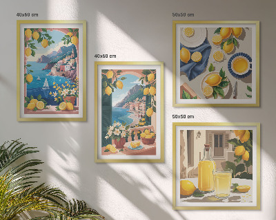 Polittico con cornice Finestra sul mare limoni italiani