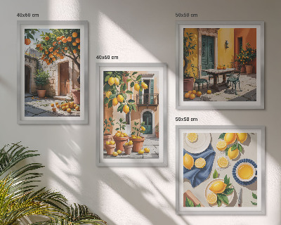Galleria a parete Alberi di agrumi in un giardino soleggiato
