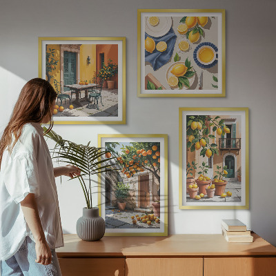 Galleria a parete Alberi di agrumi in un giardino soleggiato