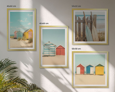 Polittico con cornice Case colorate spiaggia sole